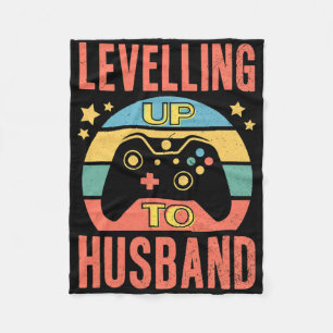 Man Gamer Echtgenoot Leveling Up Trouw Verlovingsf Fleece Deken