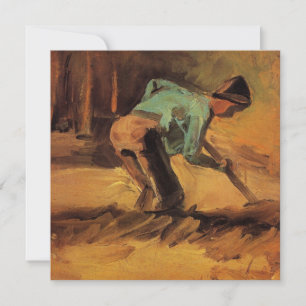 Man gebogen met stok, Spade door Vincent van Gogh
