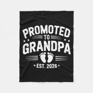 Man gepromoveerd tot opa vanaf 2026 Nieuwe opa zwa Fleece Deken