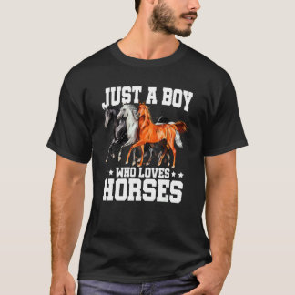 Man Gewoon Een Jongen Die Van Paarden Houdt Paarde T-shirt