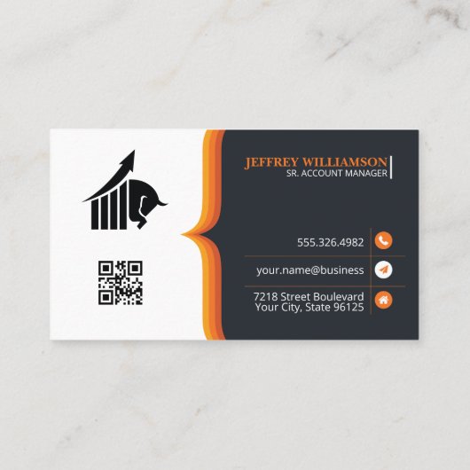 Man glimlachen | Bedrijf | QR-code Visitekaartje (Achterkant)