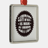 Man Glitter Metalen Ornament (Rechts)