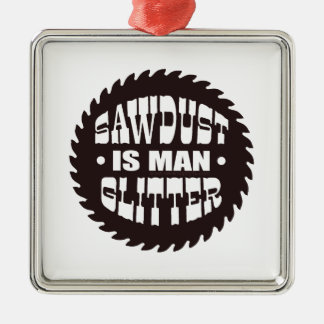 Man Glitter Metalen Ornament
