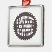 Man Glitter Metalen Ornament (Links)