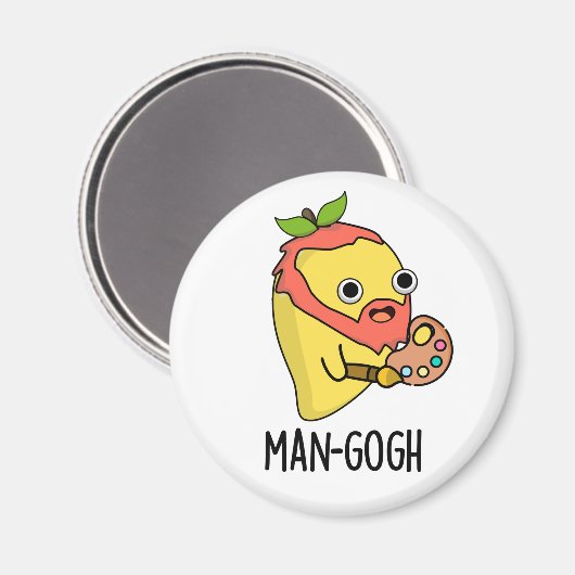 Man-gogh Funny Artist Mango Pun Magneet (Voorkant / Achterkant)