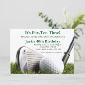 Man Golf Birthday Uitnodiging (Staand voorkant)