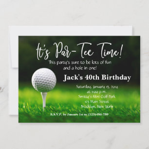 Man Golf Birthday Uitnodiging