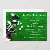 Man Golf Birthday Uitnodiging (Voorkant / Achterkant)