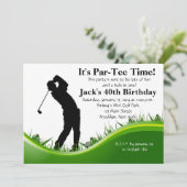 Man Golf Birthday Uitnodiging
