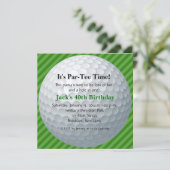 Man Golf Birthday Uitnodiging (Staand voorkant)