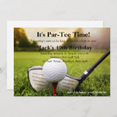 Man Golf Birthday Uitnodiging (Voorkant / Achterkant)