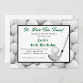 Man Golf Birthday Uitnodiging (Voorkant / Achterkant)