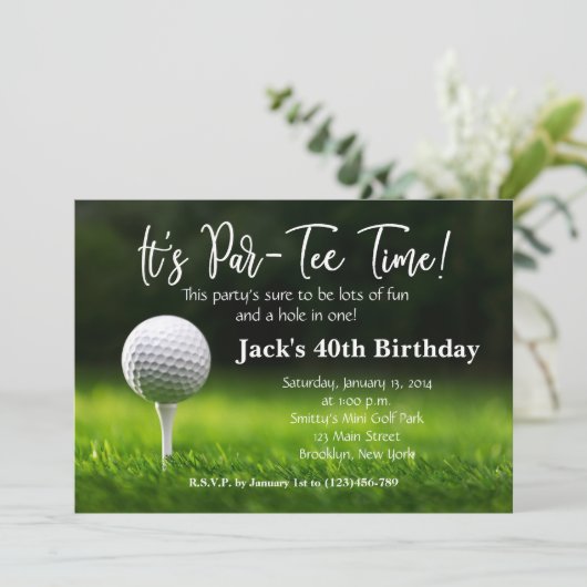 Man Golf Invitation Anniversaire (Debout devant)