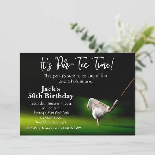 Man Golf Invitation Anniversaire (Debout devant)