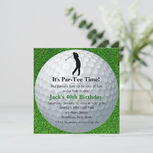 Man Golf Invitation Anniversaire (Debout devant)