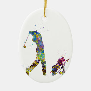 Man golfer keramisch ornament