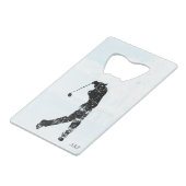 *~* Man Golfing Course Pond Tree Golfer Kredietkaart Flessenopener (Achterkant Gekanteld)