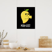 Man-gost Grappig Halloween Mango Spook Pun Dark BG Poster (Keuken)