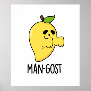 Man-gost Grappig Halloween Mango Spook Pun Poster