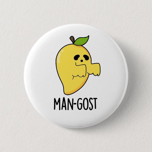 Man-gost Grappig Halloween Mango Spook Pun Ronde Button 5,7 Cm (Voorkant)