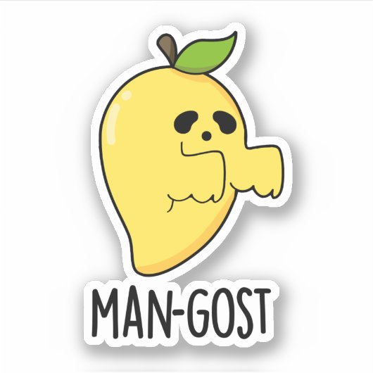 Man-gost Grappig Halloween Mango Spook Pun Sticker (Voorkant)