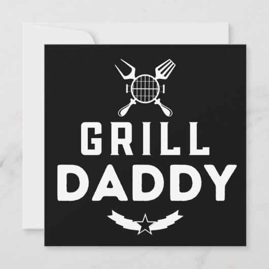 Man Grill Daddy BBQ en roken voor Vaderdag Feestdagenkaart (Voorkant)