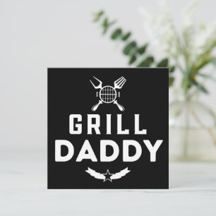 Man Grill Daddy BBQ en roken voor Vaderdag Feestdagenkaart