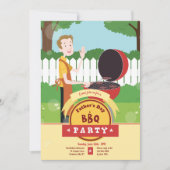 Man grillen in achtertuin kaart (Voorkant)