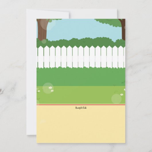 Man grillen in achtertuin kaart (Achterkant)