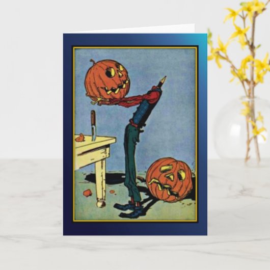 man Halloween Kaart, zonder kop Kaart (Gele Bloem)