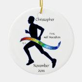 Man halve marathonloper Puzzle Rainbow-Ornament Keramisch Ornament (Voorkant)