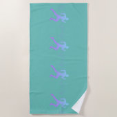 Man Hardlooploper Silhouet Hartslag Mint Groen Strandlaken (Voorkant)