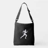 Man Hardlooplopers Silhouet Zwart Crossbody Tas (Voorkant)