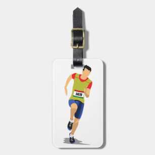 Man hardlopen bagtag bagagelabel