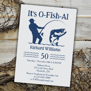 Man Het is Ofishal Fisherman 50ste verjaardagsfees Kaart