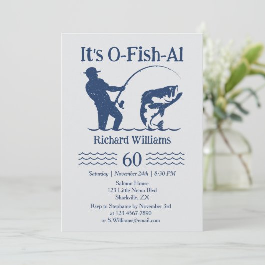 Man Het is Ofishal Fisherman 60ste verjaardagsfees Kaart (Staand voorkant)
