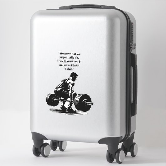 man het opheffen gewichten lichaamsbouwer kunstill sticker (Koffer)