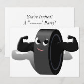 Man Hockey Puck Kaart (Voorkant / Achterkant)