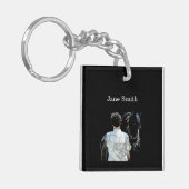 Man Holding Horse Dark AcrylSleutelhanger Sleutelhanger (Voorkant Links)