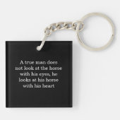 Man Holding Horse Dark AcrylSleutelhanger Sleutelhanger (Achterkant)