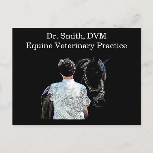 Man Holding Horse Dark Briefkaart (Voorkant)