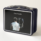 Man Holding Horse Dark Lunch Box (Voorkant)