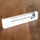 Man Holding Paard Licht Bureau Naamplaat Naambordje (Zijkant)