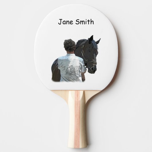 Man Holding Paard Licht Ping Pong Paddle Tafeltennisbatje (Voorkant)