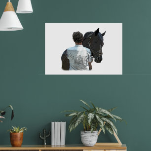 Man Holding Paard Licht Poster