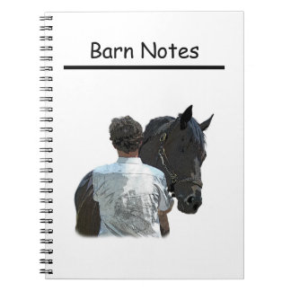Man Holding Paard Licht Spiraalvormig Notitieboek