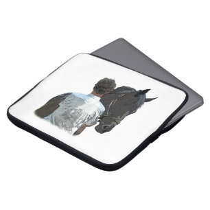 Man Holding Paard Lichte Laptop Sleeve
