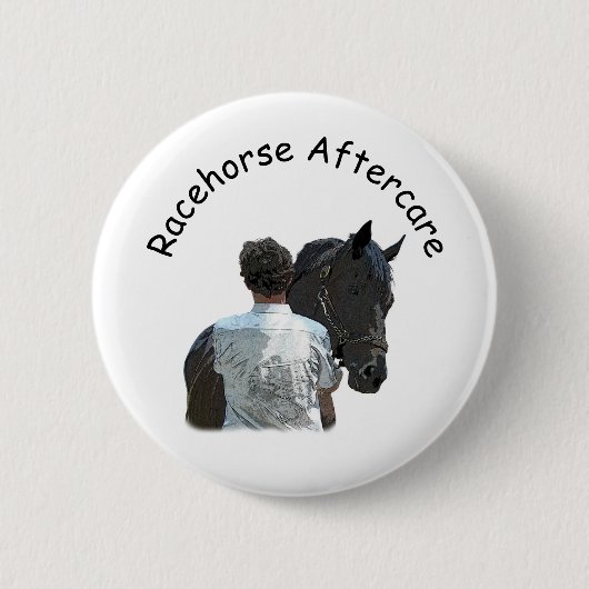 Man Holding Paard Lichte Pin Button (Voorkant)
