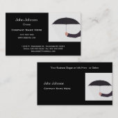 Man Holding Umbrella Black White Professional Visitekaartje (Voorkant / Achterkant)