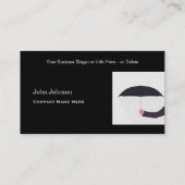 Man Holding Umbrella Black White Professional Visitekaartje (Achterkant)